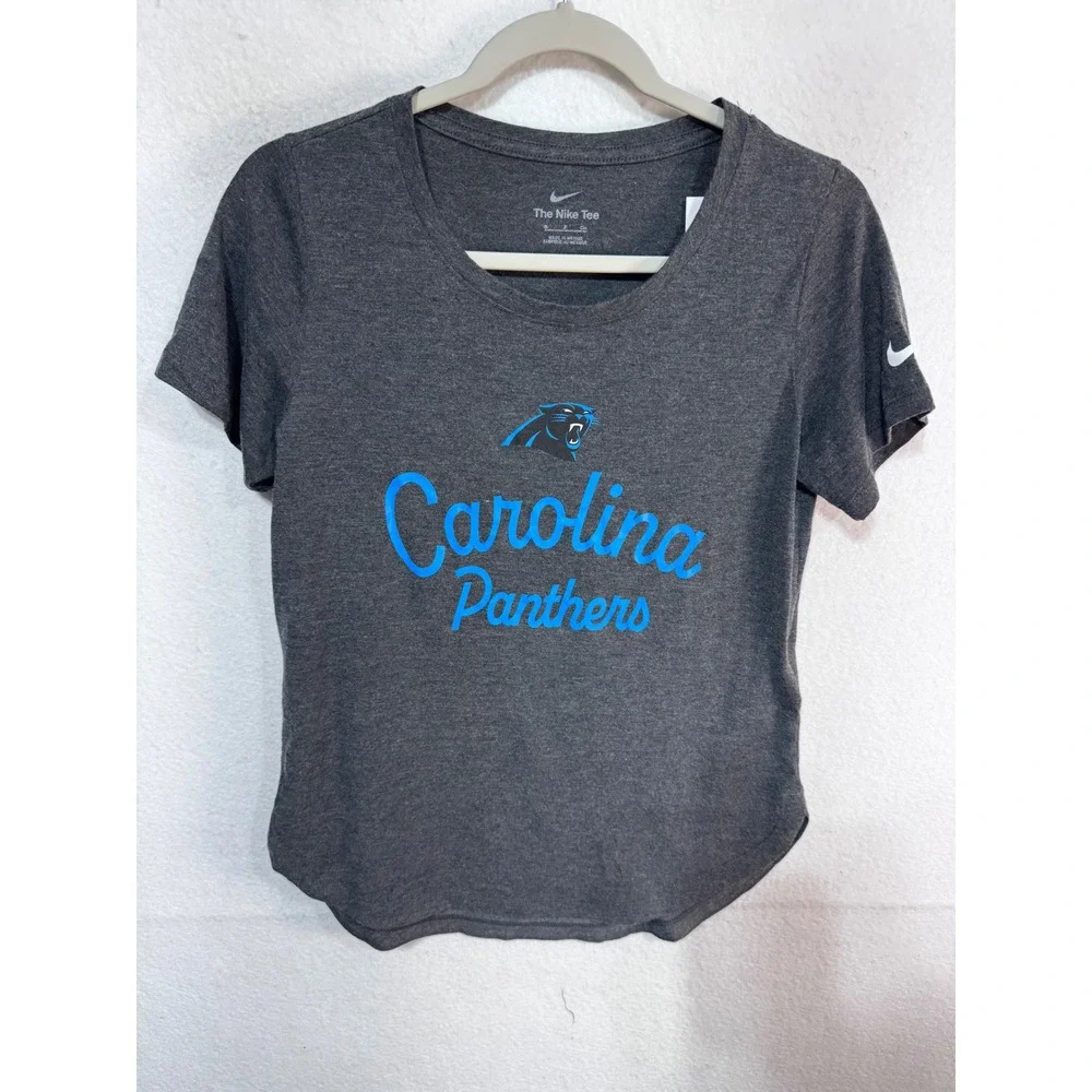 Nike T-Shirt Carolina Panthers NFL Team Apparel Women's Small Gray Football New
